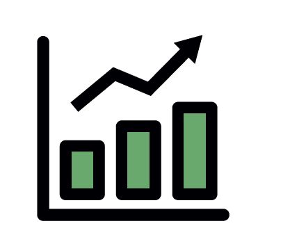 Icon of an upward trending graph